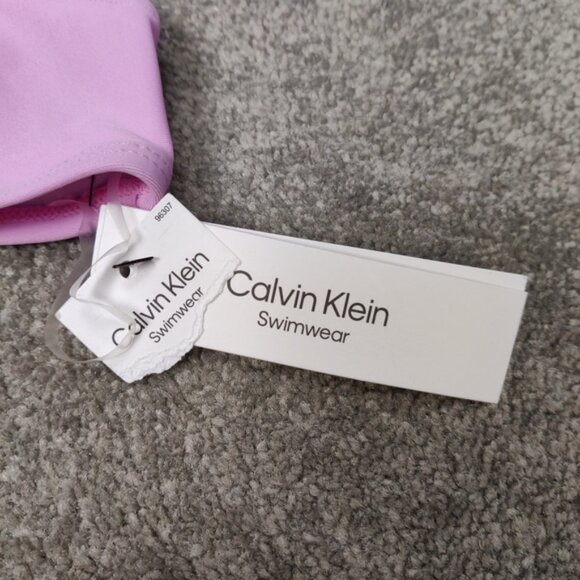 Calvin Klein Asymmetrical Bikini - Pink and Peach Size Medium Summer Beach - Picture 2 of 11